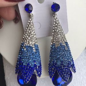 Royal Blue Ombré Chandelier Earrings